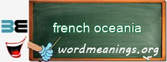 WordMeaning blackboard for french oceania
